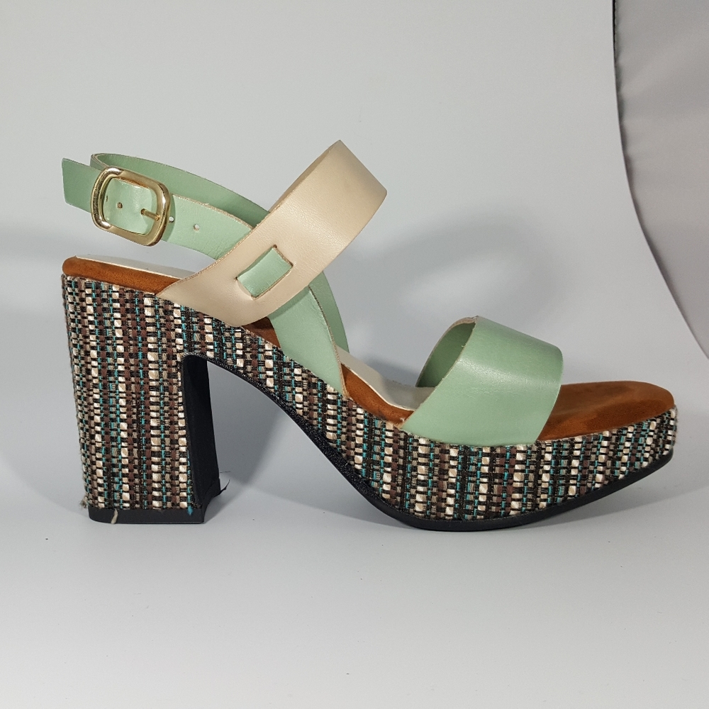 NR Rapisardi Faux Leather Platform Sandal